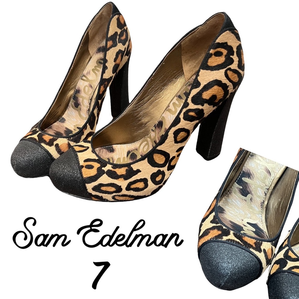 Sam Edelman Platform Heels Cheetah Print in Pony 🔥🔥🔥🔥🔥🔥🔥🔥🔥🔥 size 7